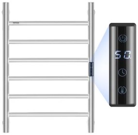 VEVOR 6-Bar Towel Warmer Rack Wall Mounted Heated Towel Rack for Bathroom Silver