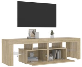 vidaXL Έπιπλο Τηλεόρασης με LED Sonoma Δρυς 140 x 36,5 x 40 εκ.