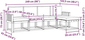 vidaXL Σειρά Καναπέ Εξωτερικού με μαξιλάρι 5 pcs Λευκό και Μπεζ