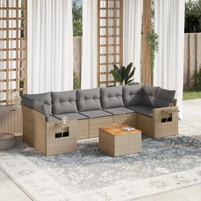 vidaXL Patio Sofa Set 7-θέσια Mix Beige