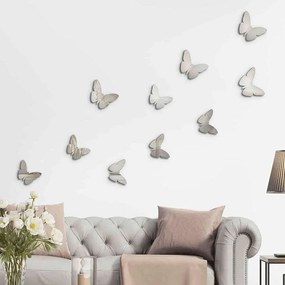 Αυτοκόλλητα Τοίχου Πολυπροπυλενίου Butterflies 3D 24012 Silver Ango