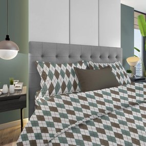Μαξιλαροθήκη Diamond 329 Petrol DimCol 50Χ70 100% Cotton Flannel
