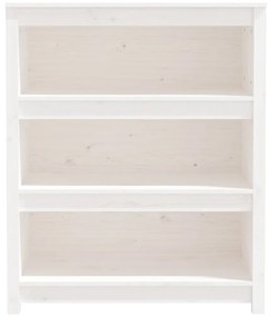 vidaXL Βιβλιοθήκη Λευκή 80 x 35 x 97 εκ. από Μασίφ Ξύλο Πεύκου