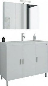 Drop Roma 100x39 White Gloss - Πάγκος με Νιπτήρα &amp; Κρυφοντουλαπο