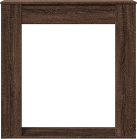 vidaXL Πλαίσιο Τζακιού Καφέ Δρυς 100x20x100 εκ. από Επεξ. Ξύλο