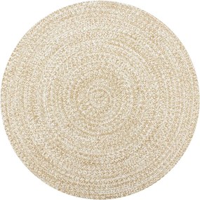 vidaXL Χαλί Χειροποίητο Λευκό και Φυσικό Χρώμα 120 εκ. από Γιούτα