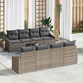 vidaXL Σετ Καναπέ Κήπου με μαξιλάρι 9 pcs Γκρι 55 x 55 x 37 εκ