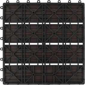 vidaXL Πλάκα Κατασκευής 22 pcs Σκούρο Καφέ 30 x 30 cm WPC