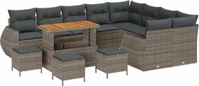 vidaXL Σετ Καναπέ Κήπου 13 pcs Γκρι συνθετικό ρατάν