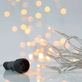 Χριστουγεννιάτικα Λαμπάκια 100 Led Σε Σειρά 8.1μ Σταθερά Θερμό Λευκό Επεκτεινόμενο Eurolamp 620-22320
