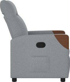 vidaXL Πολυθρόνα Ανακλινόμενη Ανοιχτό Γκρι Υφασμάτινη