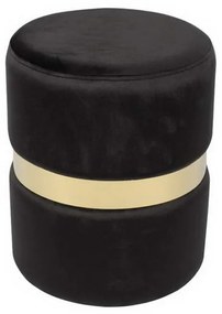 Σκαμπό Βοηθητικό Tommy Ε7037,1 D.35x43cm Gold-Black Metal, Fabric