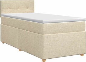vidaXL Κρεβάτι box spring με στρώμα Κρεμ 80 x 200 cm Ύφασμα