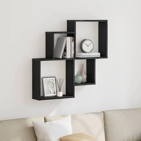 vidaXL Ντουλάπα Τοίχου Μαύρο Δρυς 80x15x78,5 εκ Από Επεξεργασμένο Ξύλο
