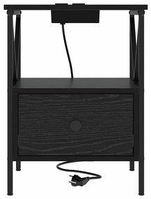 vidaXL Κομοδίνο Μαύρη δρυς 41.5 x 40.5 x 55 εκ. Επεξεργασμένο ξύλο