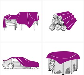 vidaXL Μουσαμάς Λευκός 5 x 7 μ. 650 γρ./μ²