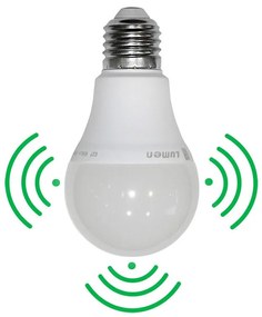 Adeleq Led Λάμπα Αχλάδι Ε27 12W 300° Mε Ανιχνευτή Κίνησης Μικροκυμμάτων Θερμό 4-31200
