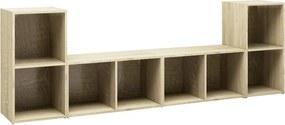 vidaXL Έπιπλα Τηλεόρασης 4 τεμ Sonoma Δρυς 72x35x36,5εκ Επεξ. Ξύλο