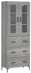 vidaXL Ντουλάπι Γκρι Sonoma 69,5 x 34 x 180 εκ. Επεξεργασμένο Ξύλο