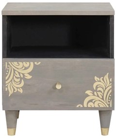 vidaXL Κομοδίνο 2 pcs Γκρι 40 x 33 x 46 εκ. Μασίφ ξύλο μάνγκο