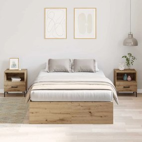 vidaXL Σκελετός Κρεβατιού artisan δρυς 120 x 200 cm Επεξεργασμένο ξύλο