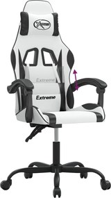 vidaXL Καρέκλα Gaming Λευκό/Μαύρο από Συνθετικό Δέρμα