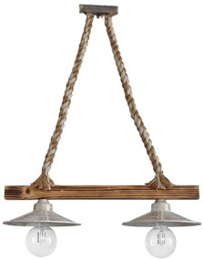 Φωτιστικό Οροφής Δίφωτο Heronia Petra 31-1128 Rope/White/Gold