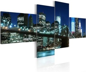 Πίνακας - Brooklyn Bridge illuminated at night - 100x45