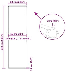 Κουρτίνα Μπάνιου Ρολό κασέτα 60x240εκ. Πλάτος υφάσματος 56εκ. - Γκρι