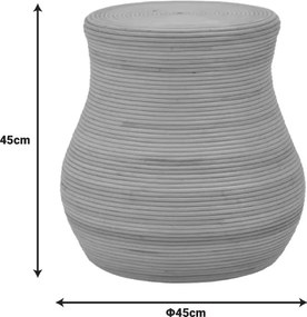 Σκαμπό Bulaten Inart rattan σε φυσική απόχρωση Φ45x45εκ