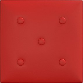 vidaXL Κεφαλάρι Τοίχου 12 pcs Κόκκινο 30 x 30 cm Τεχνητό Δέρμα