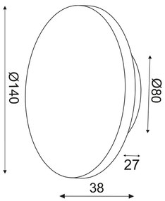 ΕΠΙΤ Φ/Σ LED 5W 3000Κ ΑΠΟΧΡ.ΣΚΟΥΡ ΞΥΛΟΥ MDF ΚΥΚΛ Φ14XH3,6CM ECLIPSE