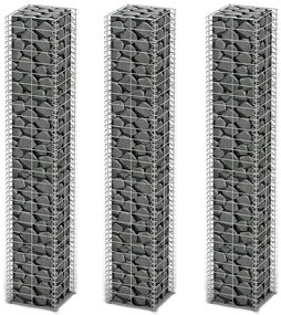 vidaXL Συρματοκιβώτια Σετ 3 τεμ. 25 x 25 x 150 εκ. Γαλβανισμένο Σύρμα