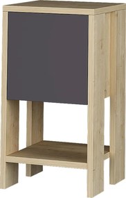 Κομοδίνο Ema Megapap χρώμα sapphire oak - ανθρακί 30x30x55εκ.