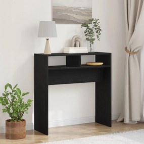 Μαύρο Δρυς Τραπέζι Κονσόλας - 78x30x80 εκ. - Φτιαγμένο από Επεξεργασμένο Ξύλο