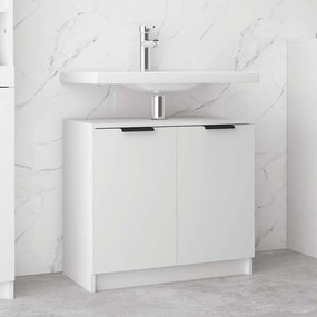 vidaXL Ντουλάπι Μπάνιου Λευκό 64,5 x 33,5 x 59 εκ. Επεξεργασμένο Ξύλο