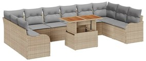 vidaXL Σετ Καναπέ Κήπου 11 pcs μπεζ και ανοιχτό γκρι 100 x 55 x 73 εκ