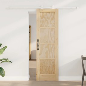 vidaXL Συρόμενη Πόρτα Φυσικό και Λευκό 61 x 198,5 εκ.