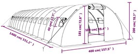 ΘΕΡΜΟΚΗΠΙΟ ΠΡΑΣΙΝΟ 56 Μ² 14 X 4 X 2 Μ. ΜΕ ΑΤΣΑΛΙΝΟ ΠΛΑΙΣΙΟ 3188066