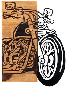 Διακοσμητικό Τοίχου Chopper 279ENZ1857 44x61cm Walnut-Black Wallity Μέταλλο,Ξύλο