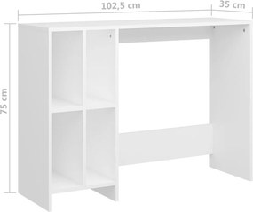 vidaXL Γραφείο Notebook Λευκό 102,5 x 35 x 75 εκ. από Επεξ. Ξύλο