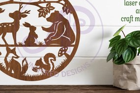 Intra απο ξύλο plywood 3mm-4mm πάχος – Επιγραφή τοίχου Woodland Animals, Αρχείο Δίασταση 40x30 cm INTRAFABR-80648080