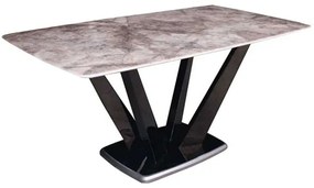 Τραπέζι Larson Ε795,1 160x90x77cm Marble White-Anthracite Wood,Technomarble