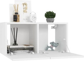 vidaXL Έπιπλα Τηλεόρασης Σετ 10 Τεμαχίων Λευκό από Μοριοσανίδα