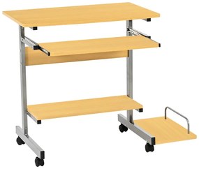 Γραφείο υπολογιστή Veronce pakoworld σε φυσική απόχρωση με μεταλλικό σκελετό 89x47x71εκ