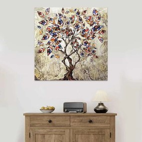 Πίνακας σε καμβά Tree And Leaves&quot; Megapap ψηφιακής εκτύπωσης 100x100x3εκ.&quot;