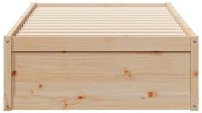 vidaXL Σκελετός Κρεβατιού Χωρίς Στρώμα 75x190 εκ Μασίφ Ξύλο Πεύκου