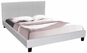 Κρεβάτι Mesa 335, Διπλό, Γκρι, 160x200, Οικολογικό δέρμα, Τάβλες για Κρεβάτι, 169x213x89cm