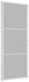 vidaXL Εσωτερική Πόρτα 83x201,5 εκ. Λευκό Ματ Γυαλί και Αλουμίνιο