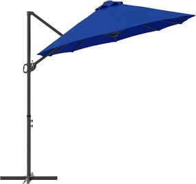 vidaXL Ομπρέλα ηλίου Αζούρ μπλε 372 x 198 x 243 εκ